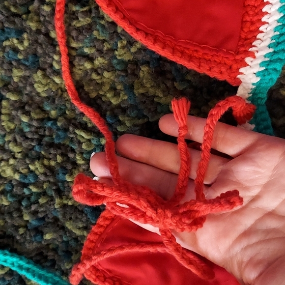 🌴FINAL SALE Favorite Little Corner Crochet Watermelon 🍉 Bikini Top A Cup - Picture 9 of 11